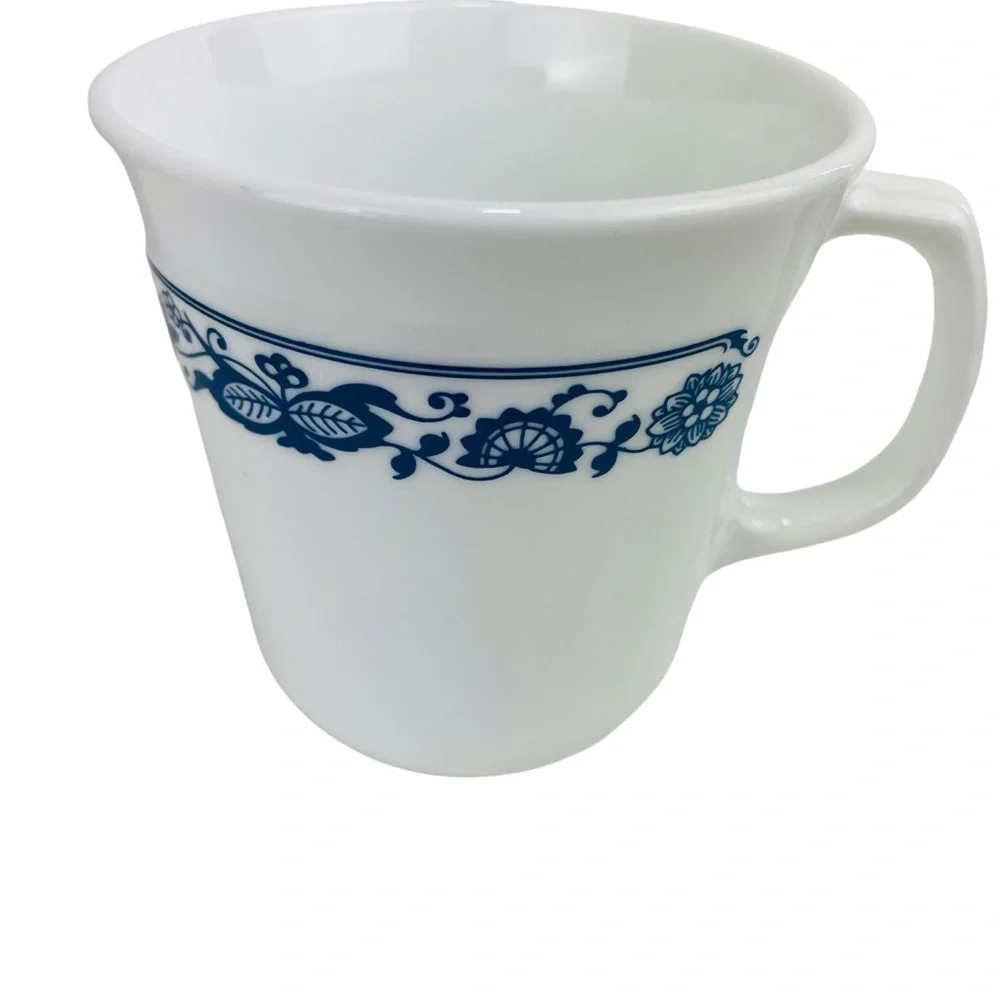 Vintage Corelle Corning Old Town Blue Onion 12oz White Coffee‎ Mug Cups Lot Of 4